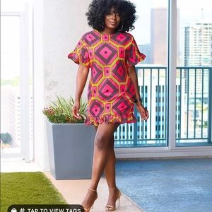 ruffle sleeve Ankara print dress 3xl